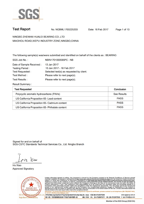 hlgs bearing ca65 test